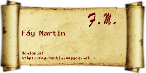 Fáy Martin névjegykártya