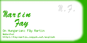 martin fay business card