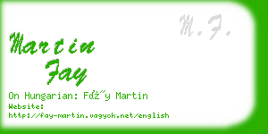 martin fay business card